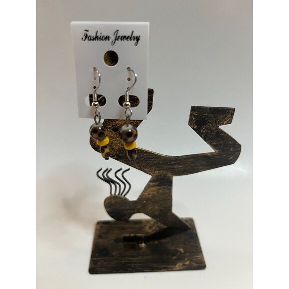 Resin Pierced Earrings 4 Pair Single Dangle 1"-2" Classic Chic USA Made H6 - Picture 4 of 8